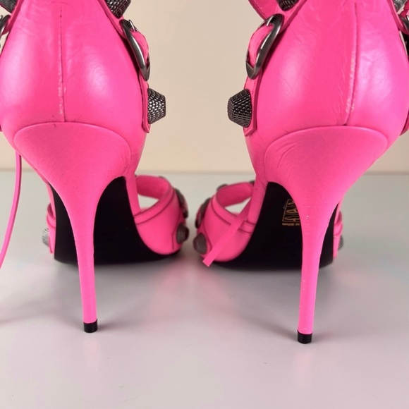 NEW BALENCIAGA REVOLVE PINK LEATHER SANDALS - Picture 7 of 16